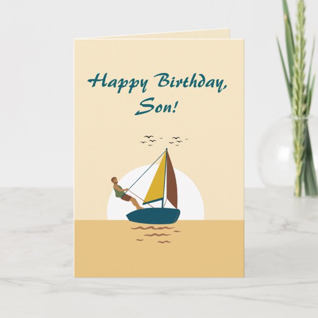 DE REMERCIEMENTS CARTE D'ANNIVERSAIRE DU FILS SMOOTH SAILING (Devant)