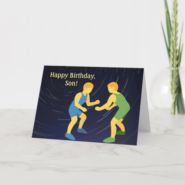 DE REMERCIEMENTS CARTE D'ANNIVERSAIRE DU FILS WRESTLING (Devant)