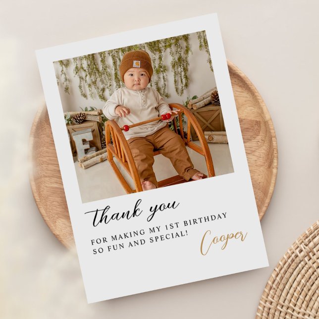 De Remerciements Carte d'anniversaire écriture photo moderne (Créateur téléchargé)