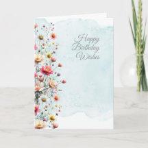 Carte d'anniversaire florale