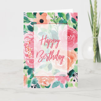 De Remerciements Carte d'anniversaire florale brillante