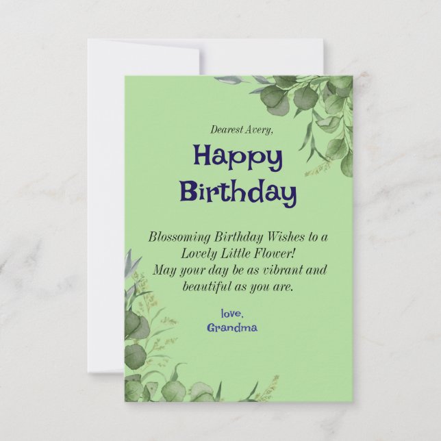 De Remerciements Carte d'anniversaire florale élégante avec Moi per (Devant)