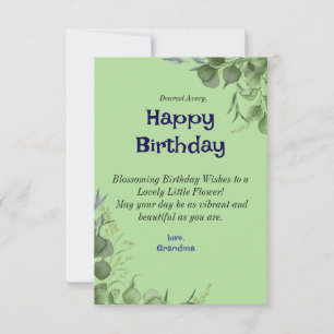 De Remerciements Carte d'anniversaire florale élégante avec Moi per