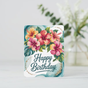De Remerciements Carte d'anniversaire florale tropicale