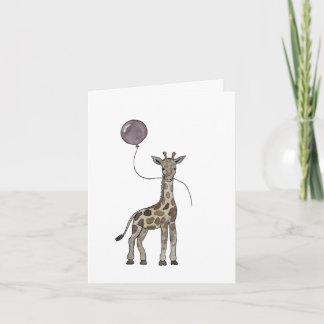 De Remerciements carte d'anniversaire girafe