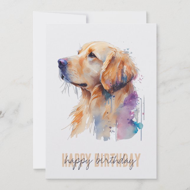 De Remerciements Carte d'anniversaire Golden Retriever (Devant)