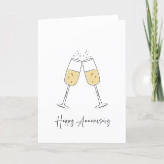 De Remerciements Carte d'anniversaire heureuse avec boubbly Flutes