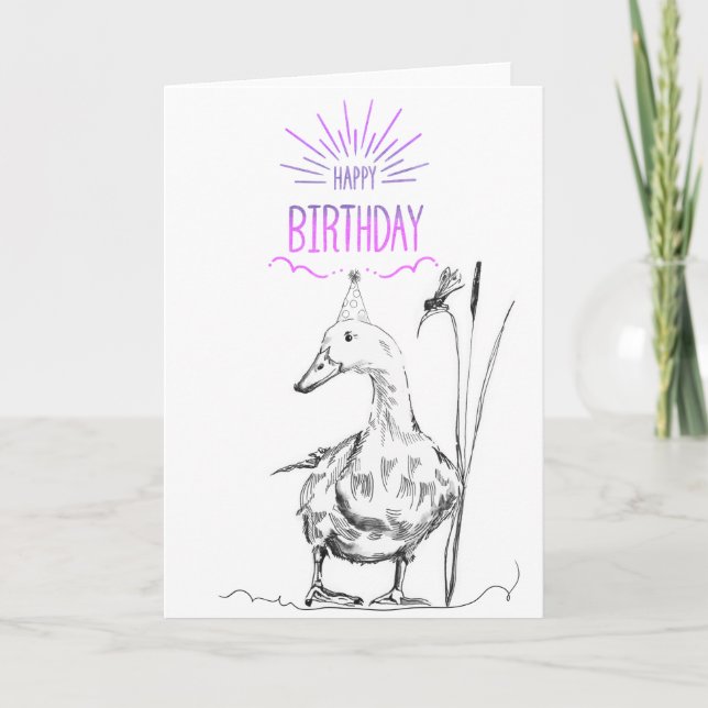De Remerciements Carte d'anniversaire heureuse pour canard (Devant)