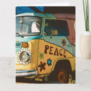 DE REMERCIEMENTS CARTE D'ANNIVERSAIRE HIPPIE VAN