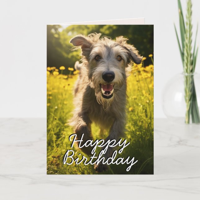 De Remerciements Carte d'anniversaire irlandaise Wolfhound personna (Devant)