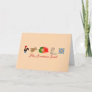 De Remerciements Carte d'anniversaire joyeuse du Portugal, Feliz An