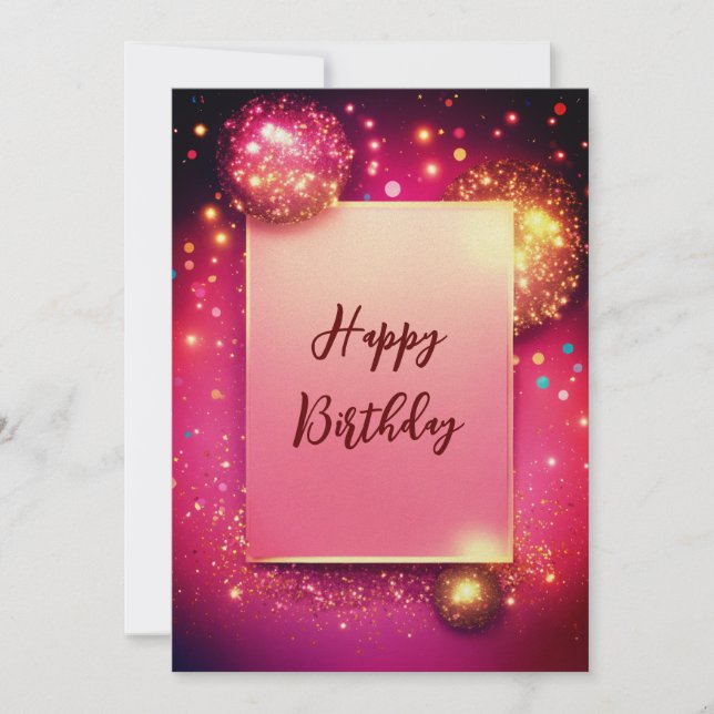 De Remerciements Carte d'anniversaire joyeuse et lumineuse. (Devant)