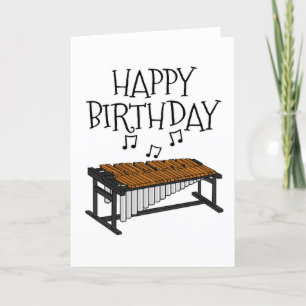 De Remerciements Carte d'anniversaire Marimba Percussionniste Music