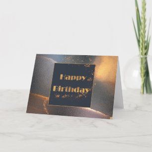 De Remerciements Carte d'anniversaire Marine et Gold Abstrait Ink