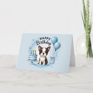 De Remerciements Carte d'anniversaire mignonne pour Boston Terrier 