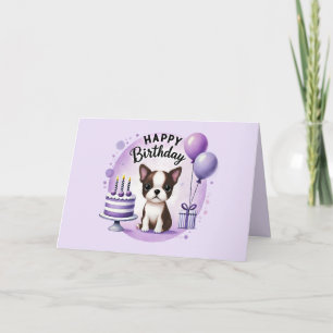 De Remerciements Carte d'anniversaire mignonne pour Boston Terrier 
