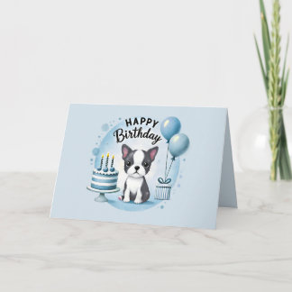 De Remerciements Carte d'anniversaire mignonne pour Boston Terrier 