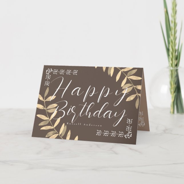 De Remerciements Carte d'anniversaire minimaliste Brown (Devant)