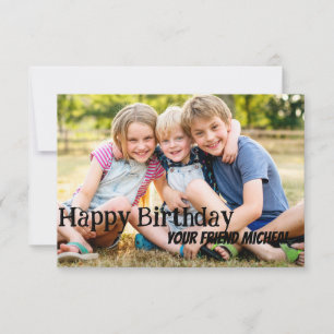 De Remerciements Carte d'anniversaire personnalisable 1 photo