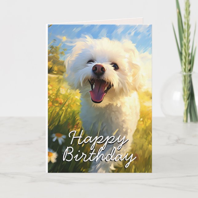De Remerciements Carte d'anniversaire personnalisée Bichon Frise (Devant)