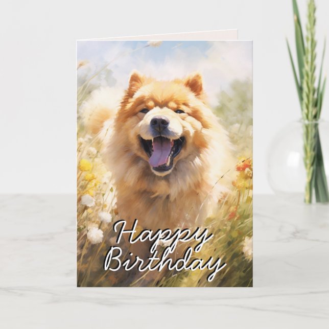 De Remerciements Carte d'anniversaire personnalisée Chow Chow (Devant)