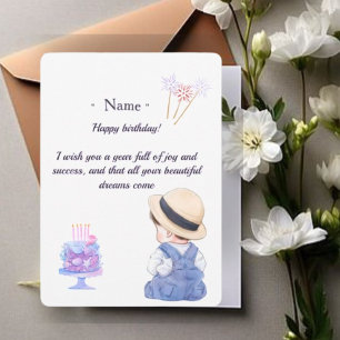 De Remerciements Carte d'anniversaire personnalisée pour un joli pe