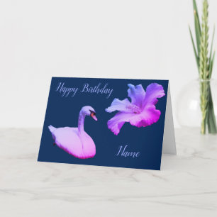 De Remerciements Carte d'anniversaire personnalisée Swan and Hibisc