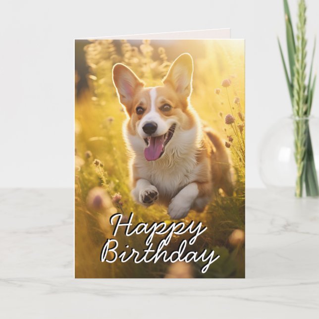 De Remerciements Carte d'anniversaire personnalisée Welsh Corgi (Devant)