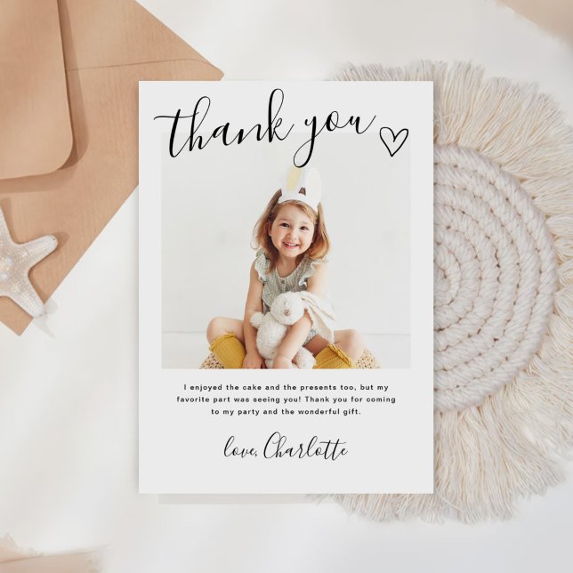 De Remerciements Carte d'anniversaire photo enfants moderne  (Créateur téléchargé)