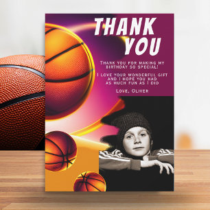 De Remerciements Carte d'anniversaire Photo Sports Basket-ball