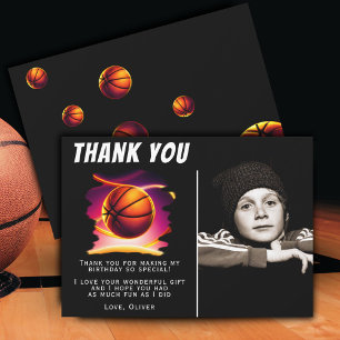De Remerciements Carte d'anniversaire Photo Sports Basket-ball 