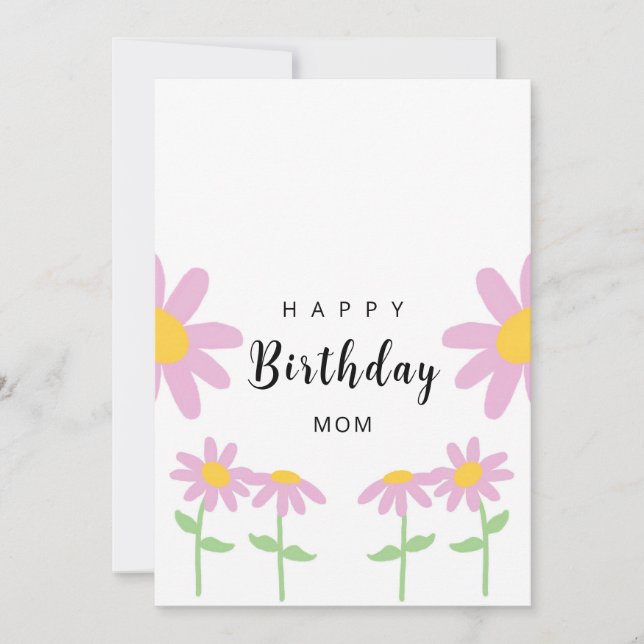 De Remerciements Carte d'anniversaire Pink Flower Mom (Devant)
