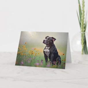 De Remerciements Carte d'anniversaire Pitbull noir
