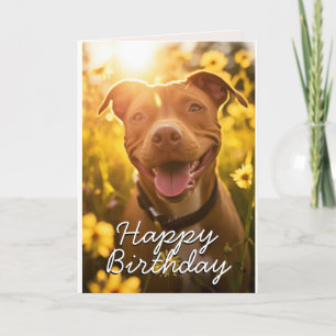 De Remerciements Carte d'anniversaire Pitbull personnalisée