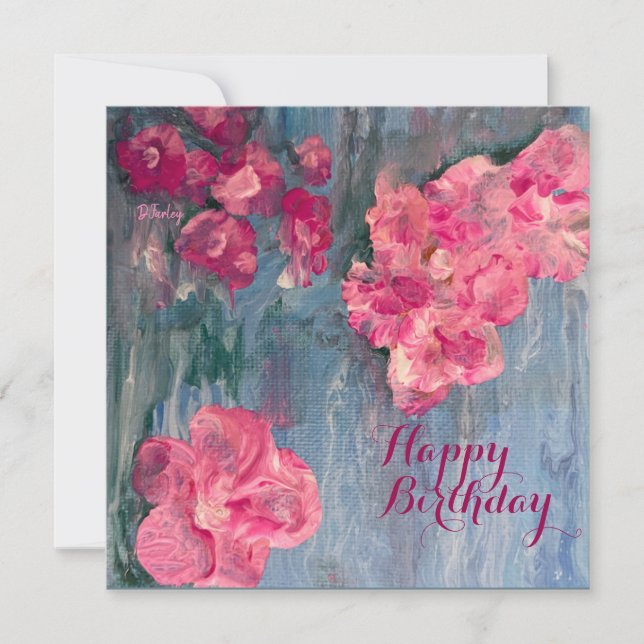 De Remerciements Carte d'anniversaire plate rose (Devant)