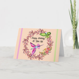 De Remerciements Carte d'anniversaire pour 80 ans Femme avec oiseau