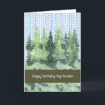 De Remerciements Carte d'anniversaire pour Big Brother<br><div class="desc">Carte d'anniversaire pour votre grand frère avec des arbres verts et un ciel rayé. Les mots à l'intérieur peuvent être changés. Merci à Creative Fabrica pour certains des éléments du design.</div>