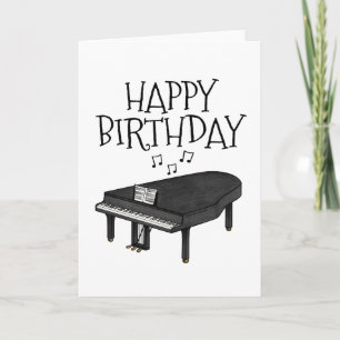 De Remerciements Carte d'anniversaire pour piano à queue Pianiste M