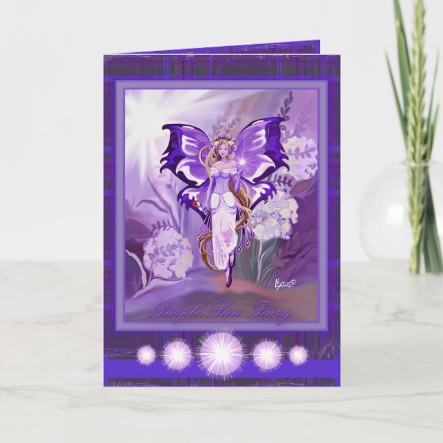 De Remerciements Carte d'anniversaire Purple Sun Fairy (Devant)