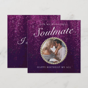 De Remerciements Carte d'anniversaire romantique photo violette pou
