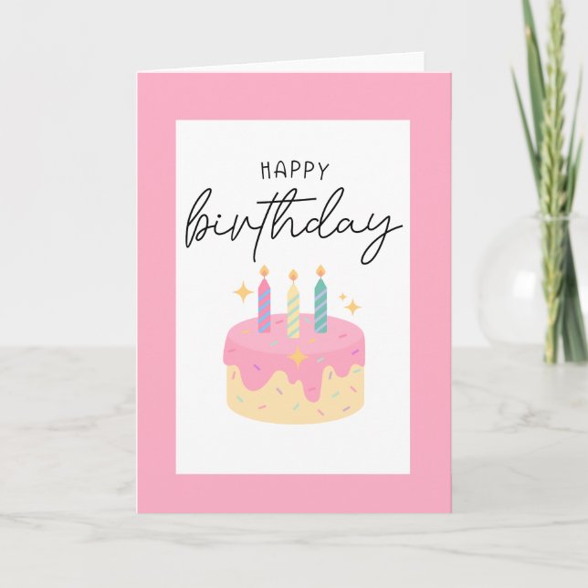 De Remerciements Carte d'anniversaire rose (Devant)
