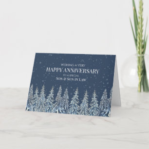 De Remerciements Carte d'anniversaire rustique d'hiver pour fils et