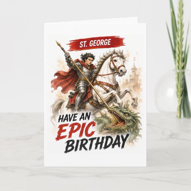 De Remerciements Carte d'anniversaire Saint-Georges (Devant)