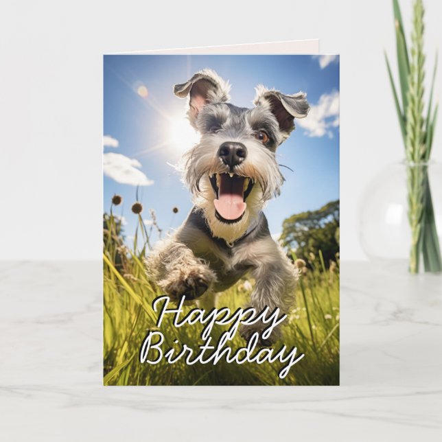 De Remerciements Carte d'anniversaire Schnauzer personnalisée (Devant)