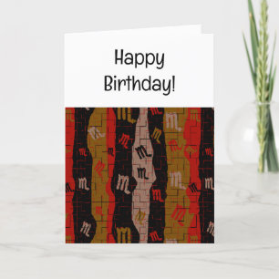 De Remerciements Carte d'anniversaire Scorpio Zodiac Stripes