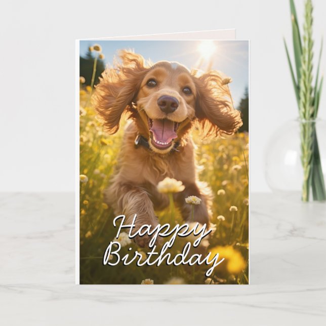 De Remerciements Carte d'anniversaire Spaniel Cocker personnalisée (Devant)