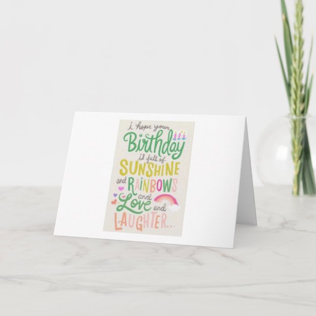 De Remerciements Carte d'anniversaire Sunshine, Arc-en-ciel, Amour  (Devant)