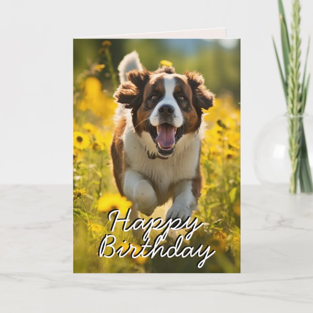 De Remerciements Carte d'anniversaire sur mesure St. Bernard (Devant)