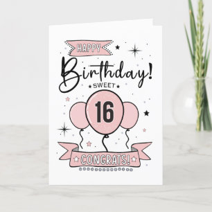 De Remerciements Carte d'anniversaire Sweet 16