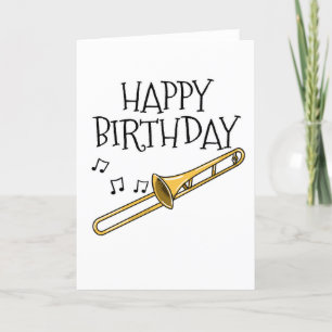 De Remerciements Carte d'anniversaire Trombone Trombonist Brass Mus